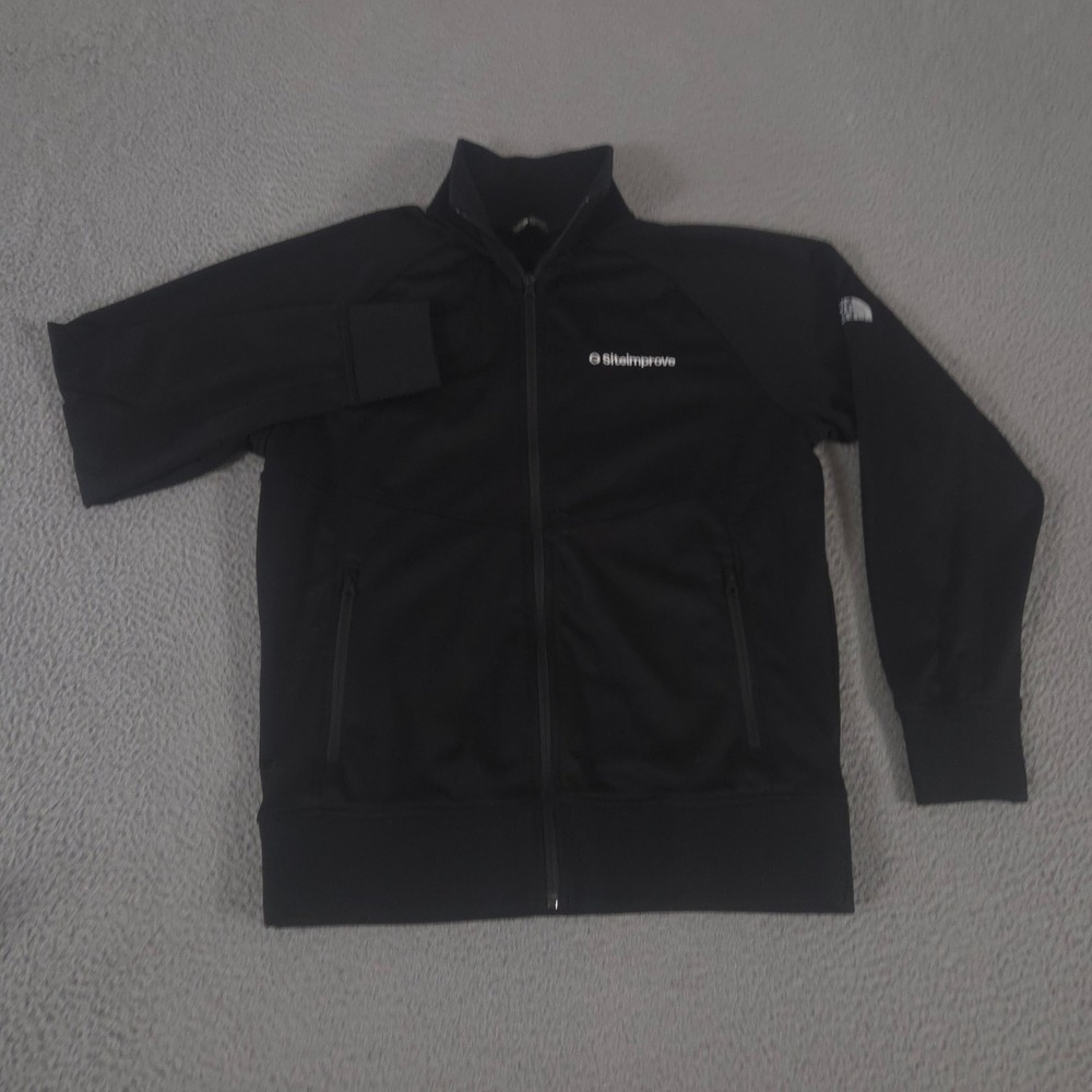 The North Face Jacket Mens Medium Black Tech Full-Zip Fleece Siteimprove Logo